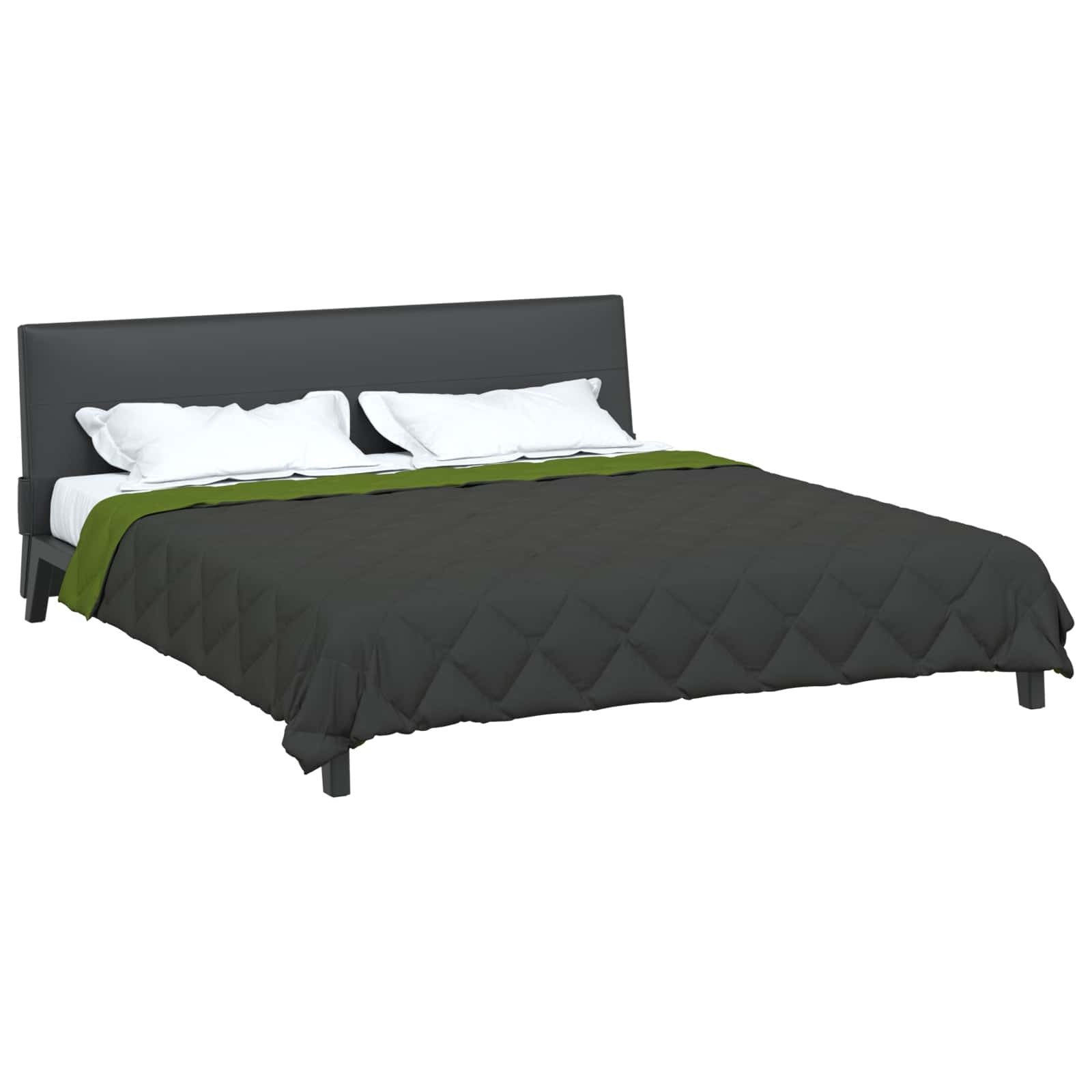 Full Year Duvet Green and Anthracite 220 x 200 cm Microfiber