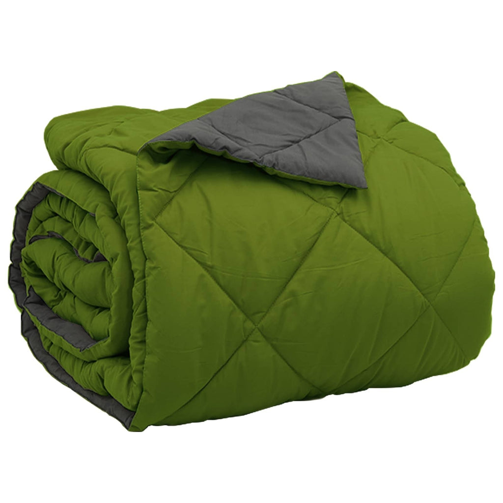 Full Year Duvet Green and Anthracite 220 x 200 cm Microfiber