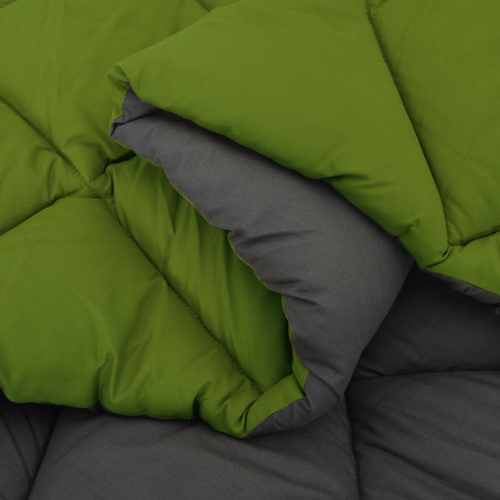 Full Year Duvet Green and Anthracite 220 x 200 cm Microfiber