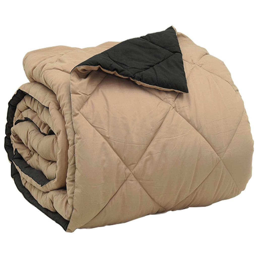 Full Year Duvet Black and Taupe 240 x 200 cm Microfiber