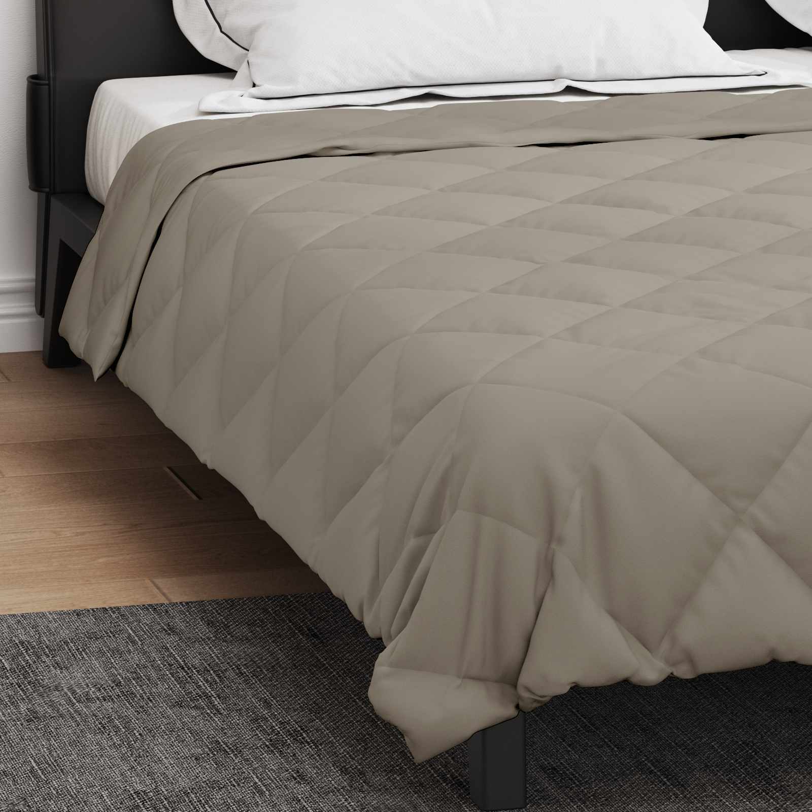 Full Year Duvet Light Grey 220 x 200 cm Microfiber