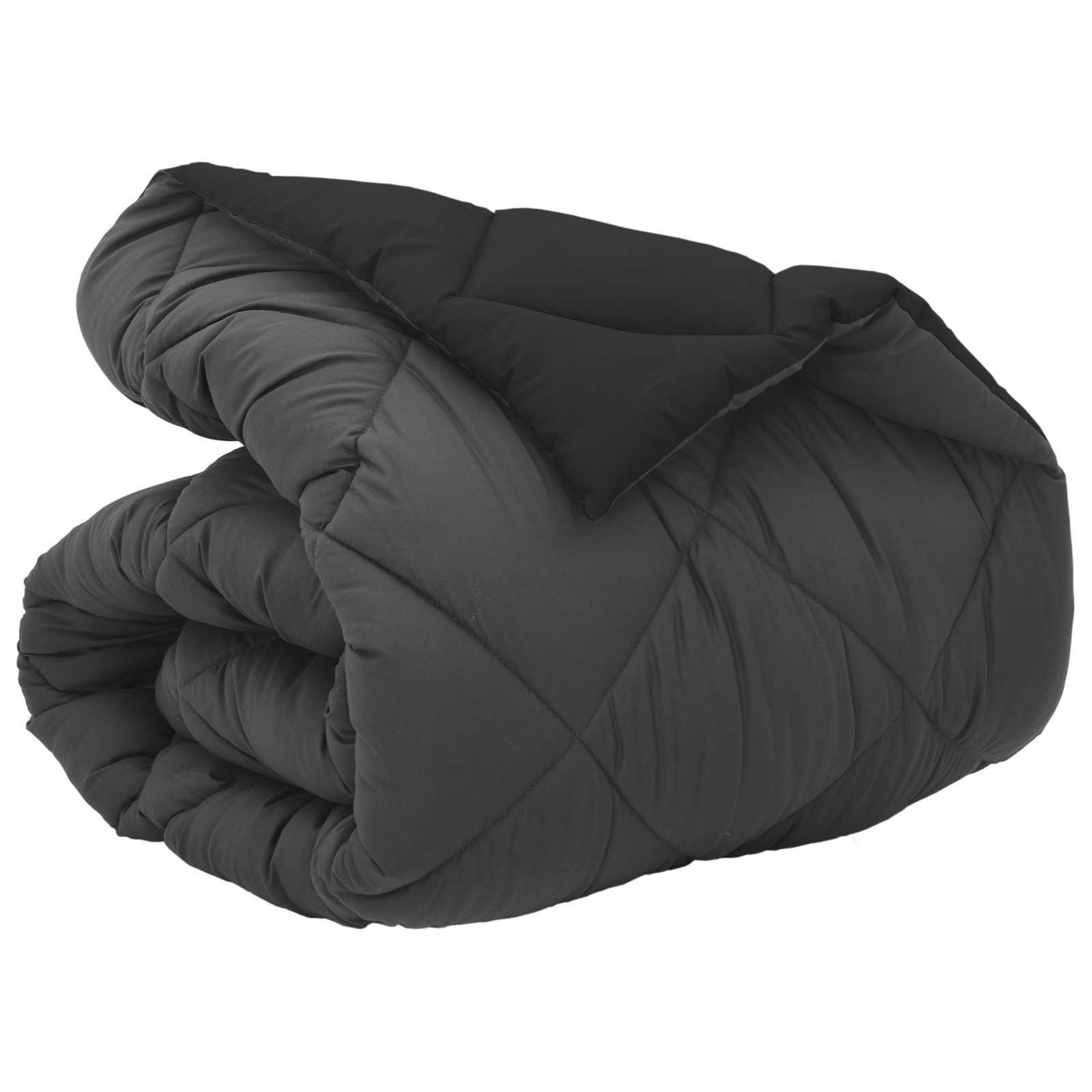Winter Duvet Black and Anthracite 220 x 155 cm Microfiber
