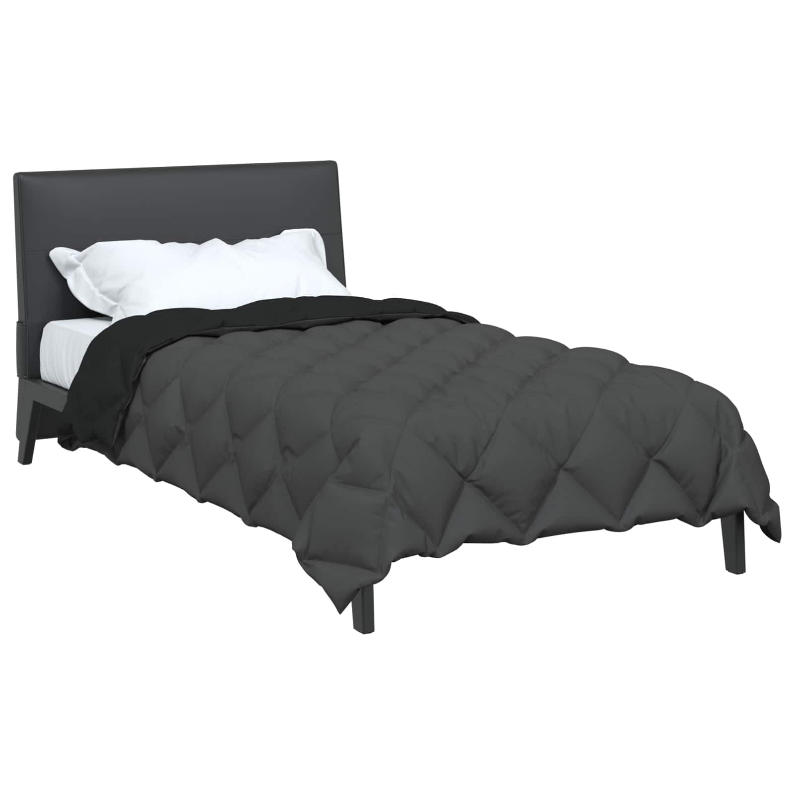 Winter Duvet Black and Anthracite 220 x 155 cm Microfiber