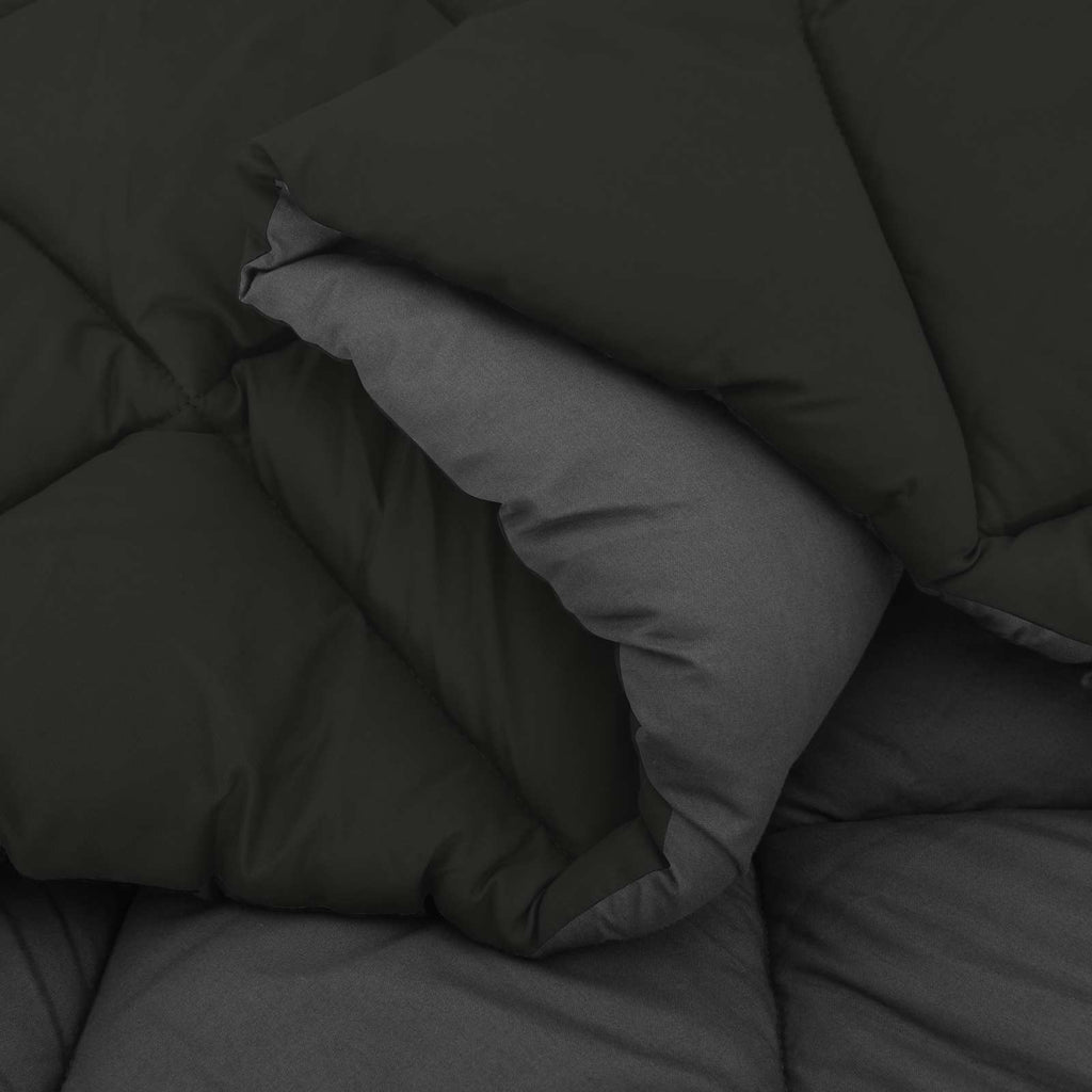 Winter Duvet Black and Anthracite 220 x 155 cm Microfiber