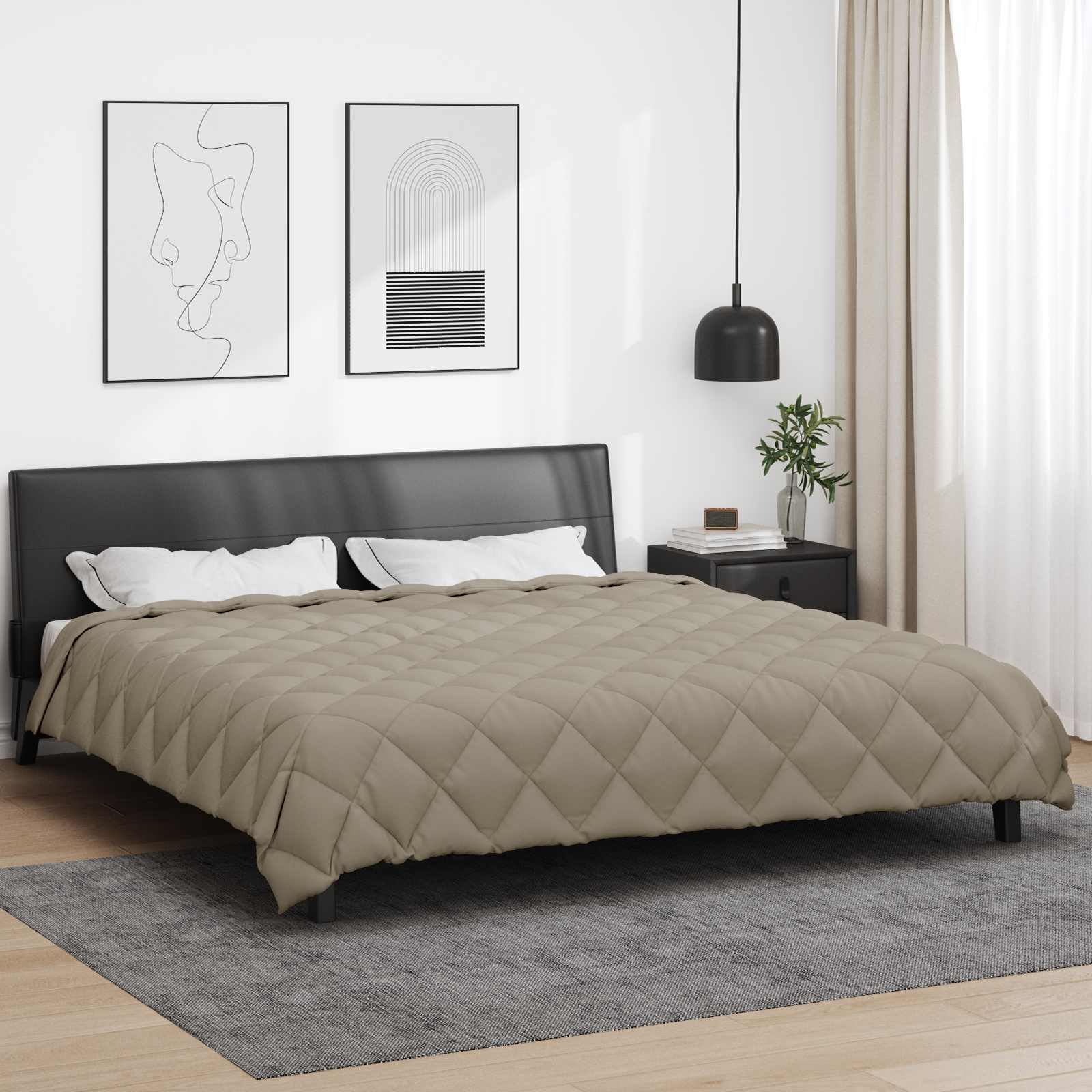 Winter Duvet Light Grey 240 x 200 cm Microfiber