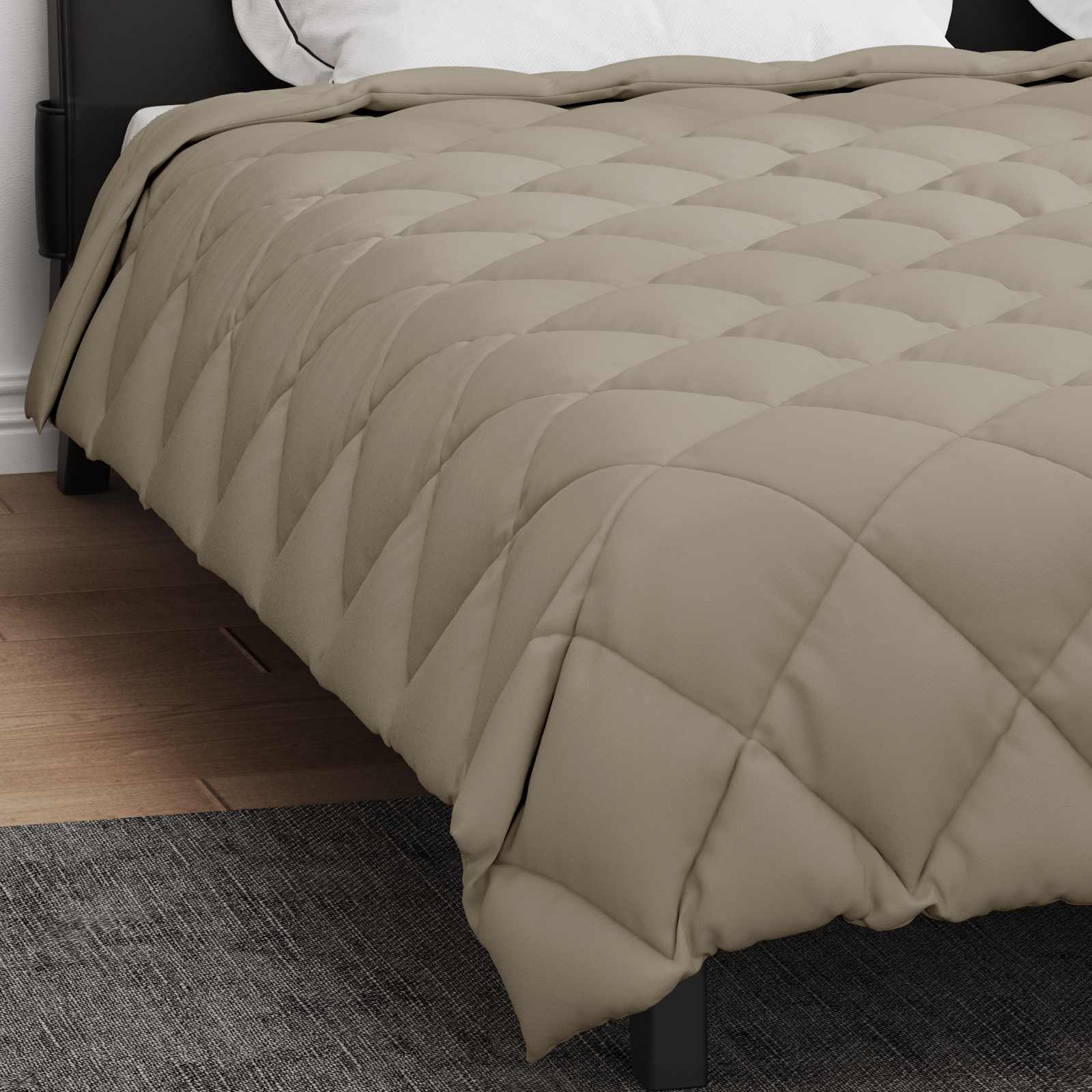 Winter Duvet Light Grey 240 x 200 cm Microfiber