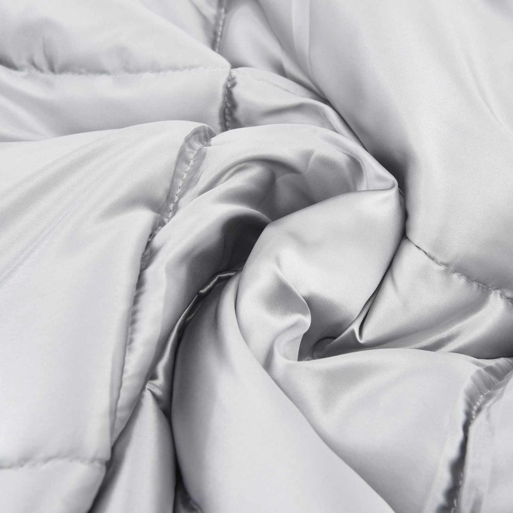 Full Year Duvet Silver 200 x 155 cm Satin and Microfiber