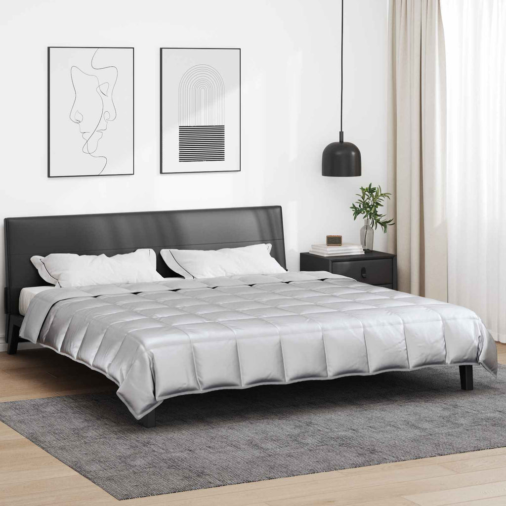 Full Year Duvet Silver 220 x 200 cm Satin and Microfiber