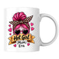 Sassy Mum Mug "Hot Girl (Mum) Era" 325ml Ceramic Coffee Mug Trendy Messy Bun Tea Cup with Leopard Bandana, Heart Sunglasses & Hearts Gift | Available in Multicolours | Fast Dispatch by UK Seller (M1306)