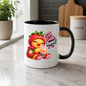 Boba Mug "Sip Smile Repeat Strawberry Duck" 325ml Ceramic Coffee Mug – Cute Winking Yellow Duck in Strawberry Hood Hoodie Shoes Holding Strawberry Boba Tea Sweet Gift For Boba Tea Lovers | Available in Multicolours | Fast Dispatch by UK Seller (M3256)
