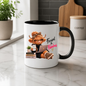 Motivation Mug "Focused & Fabulous Highland Cow" Focused and Fabulous Highland Cow 325ml Ceramic Coffee Mug – Chic Office Desk Tea Cup with Laptop Leopard Slippers Coffee Graphic Gift | Available in Multicolours | Fast Dispatch by UK Seller (M3198)