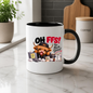 Highland Cow Workplace Stress Mug "OH FFS! Too Much Stress!" Oh Ffs! Too Much Stress! 325ml Ceramic Coffee Mug – Cute Highland Cow at Laptop Desk with Paper Stack, Sticky Notes & Coffee Cup | Funny Office & Work Gift | Fast Dispatch by UK Seller (M3381)