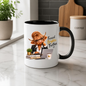 Highland Cow Mug "Focused Brighter Further Highland Cow" 325ml Ceramic Coffee Mug – Smart Highland Cow in Blazer Glasses At Laptop Desk With Plan Achieve Books Office Gift | Available in Multicolours | Fast Dispatch by UK Seller (M3281)