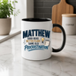 Personalized Name Mug "Matthew Good Ideas Better Plans Same Old Procrastination" Matthew Good Ideas 325ml Ceramic Coffee Mug – Custom Name Typography Slogan with Glowing Lightbulb & Checklist Notepad | Funny Gift | Fast Dispatch by UK Seller (M3420)