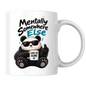 Sarcastic Mug "MENTALLY SOMEWHERE ELSE" Cool Panda 325ml Ceramic Coffee Mug Novelty Panda Tea Cup with Sunglasses, Middle Finger & "LEAVE ME ALONE" Mug Graphic Gift | Available in Multicolours | Fast Dispatch by UK Seller (M3088)