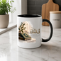 Islamic Mug "In Sha Allah If Allah Wills" 325ml Ceramic Coffee Tea Cup – Gold Arabic Calligraphy Script, Holy Quran Books & Plant Religious Faith Gift for Muslims, Eid Mubarak, Ramadan – Fast Dispatch by UK Seller (M3483)