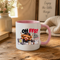 Highland Cow Workplace Stress Mug "OH FFS! Too Much Stress!" Oh Ffs! Too Much Stress! 325ml Ceramic Coffee Mug – Cute Highland Cow at Laptop Desk with Paper Stack, Sticky Notes & Coffee Cup | Funny Office & Work Gift | Fast Dispatch by UK Seller (M3381)