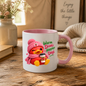 Cozy Mug "Warm Drinks Happier Days Strawberry Duck" 325ml Ceramic Coffee Mug – Cute Winter Strawberry Duck in Pink Beanie Scarf Holding Coffee Cup Cozy Gift For Friends Family | Available in Multicolours | Fast Dispatch by UK Seller (M3250)