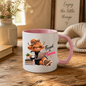 Motivation Mug "Focused & Fabulous Highland Cow" Focused and Fabulous Highland Cow 325ml Ceramic Coffee Mug – Chic Office Desk Tea Cup with Laptop Leopard Slippers Coffee Graphic Gift | Available in Multicolours | Fast Dispatch by UK Seller (M3198)