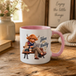 Academic Mug "Ideas Into Reality Scholarly Highland Cow" Ideas Into Reality 325ml Ceramic Coffee Mug – Scholarly Highland Cow on Bench with Laptop Strategy Books Coffee Entrepreneur Gift | Available in Multicolours | Fast Dispatch by UK Seller (M3287)