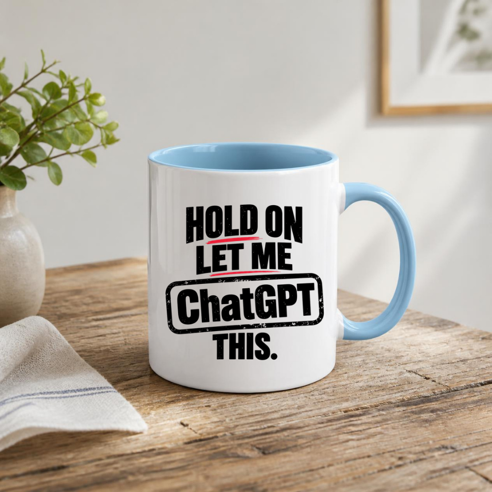 Funny "Hold On Let Me AI This" Mug, Artificial Intelligence Tech Meme Coffee Cup, 350ml Ceramic Novelty Mug, Geek Programmer Developer Office Gift for Colleagues Friends Him Her, Birthday Christmas Secret Santa Gift | Fast Dispatch by UK Seller (M1019)
