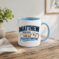 Personalized Name Mug "Matthew Good Ideas Better Plans Same Old Procrastination" Matthew Good Ideas 325ml Ceramic Coffee Mug – Custom Name Typography Slogan with Glowing Lightbulb & Checklist Notepad | Funny Gift | Fast Dispatch by UK Seller (M3420)