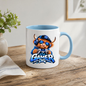 Gaming Mug "Gamer" Highland Cow Gamer 325ml Ceramic Coffee Mug – Cute Highland Cow Gamer in Blue Hoodie & Headset with Controller Art | Video Game Gift | Fast Dispatch by UK Seller (M3347)
