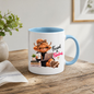 Motivation Mug "Focused & Fabulous Highland Cow" Focused and Fabulous Highland Cow 325ml Ceramic Coffee Mug – Chic Office Desk Tea Cup with Laptop Leopard Slippers Coffee Graphic Gift | Available in Multicolours | Fast Dispatch by UK Seller (M3198)