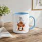 Cozy Highland Cow Mug "More Coffee Please" Graphic 325ml Ceramic Coffee Cup Highland Cow in Neutral Hoodie & Leopard Bandana Novelty Tea Cup | Cute Morning Gift for Her & Coffee Lovers | Available in Multicolours | Fast Dispatch by UK Seller (M3138)