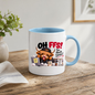 Highland Cow Workplace Stress Mug "OH FFS! Too Much Stress!" Oh Ffs! Too Much Stress! 325ml Ceramic Coffee Mug – Cute Highland Cow at Laptop Desk with Paper Stack, Sticky Notes & Coffee Cup | Funny Office & Work Gift | Fast Dispatch by UK Seller (M3381)