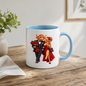 Romantic Mug "Romantic Highland Cow Couple Date Night" Romantic Highland Cow Couple 325ml Ceramic Coffee Mug – Elegant Evening Date Tea Cup With Black Tuxedo Red Evening Gown Graphic Gift | Available in Multicolours | Fast Dispatch by UK Seller (M3192)