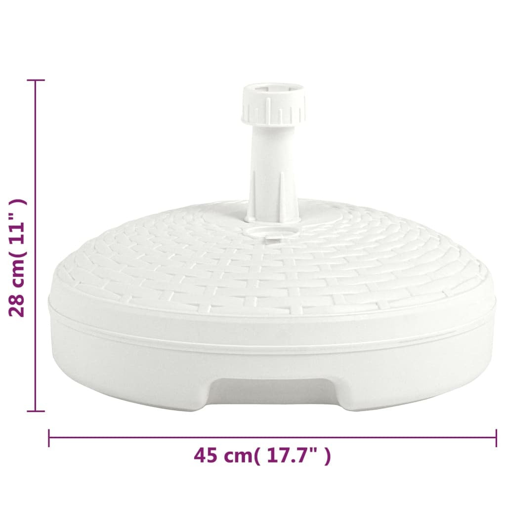Umbrella Base Sand/Water Filled 20 L White Plastic Rattan