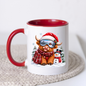 Christmas Mug "Winter Snowman Ski Goggles Highland Cow" Winter Snowman Highland Cow 325ml Ceramic Coffee Mug – Cute Christmas Ski Goggles Tea Cup With Santa Hat Snowman Graphic Gift | Available in Multicolours | Fast Dispatch by UK Seller (M3174)
