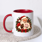 Vintage Santa Scroll Christmas Mug "Merry Christmas" Vintage Santa Claus Holding Merry Christmas Scroll 325ml Ceramic Coffee Mug – Jolly Father Christmas with Festive Wreath, Red Bow & Pine Branches | Holiday Gift | Fast Dispatch by UK Seller (M3440)