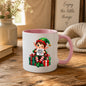 Festive Mug "Santa's Favourite Elf" Christmas Holiday Character 325ml Ceramic Coffee Mug – Cute Holiday Tea Cup with Elf Hat & Gift Box Sign | Available in Multicolours | Fast Dispatch by UK Seller (M1242)