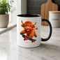 Novelty Mug Skateboard Highland Cow Ceramic Coffee Mug - Cool Fluffy Farm Animal Baseball Cap & Bandana Tea Cup for Skaters and Animal Lovers | Available in Multicolours | Fast Dispatch by UK Seller (M1220)
