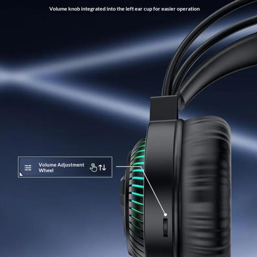 Yesido RGB Gaming Headset with HD Microphone & 40mm Audio Drivers | HiFi Over-Ear Wired USB PC Gamer Headphones with 1.8M Cable