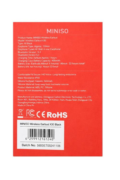 MINISO X30 Open-Ear Wireless Earbuds Clip-On Bluetooth Earphones with Smart Display Charging Case | HD Voice Long Battery Life