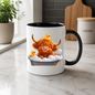 Cute Mug Baby Highland Cow in Bubble Bath Coffee Mug - Rubber Duck Farm Animal Ceramic Tea Cup for Relaxation & Bath Time Gift 350ml | Available in Multicolours | Fast Dispatch by UK Seller (M1218)