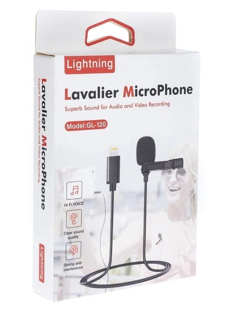 Lightning Lavalier Clip-On Microphone for iPhone & iPad | Plug & Play Lapel Mic for Vlogging, Video Recording & Live Streaming