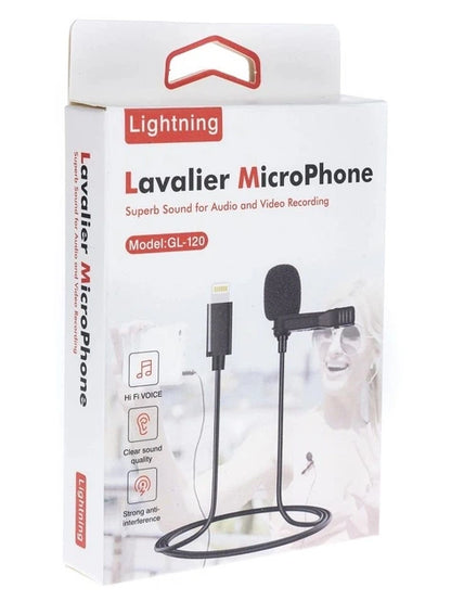 Lightning Lavalier Clip-On Microphone for iPhone & iPad | Plug & Play Lapel Mic for Vlogging, Video Recording & Live Streaming