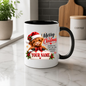 Personalised Christmas Mug "Merry Christmas" 325ml Ceramic Coffee Tea Cup – Santa Hat Highland Cow, Holly Berries, Custom Name & Festive Wish Slogan Novelty Gift for Bestie, Women, Holiday – Fast Dispatch by UK Seller (M3515)