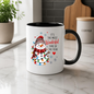 Festive Mug "Most Wonderful Time" Snowman Ceramic Coffee Mug – Cute Winter Holiday Tea Cup with Fairy Lights & Scarf Gift 350ml | Available in Multicolours | Fast Dispatch by UK Seller (M1234)