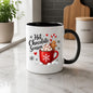 Cozy Mug "Hot Chocolate Season" Red Snowflake 325ml Ceramic Coffee Mug – Winter Holiday Tea Cup with Marshmallows, Gingerbread Man & Candy Cane | Available in Multicolours | Fast Dispatch by UK Seller (M1270)