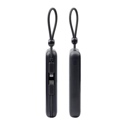 10000mAh Power Bank with Built-in Cables & Smart Digital Display | Fast Charging Portable Battery Pack with Lanyard Loop