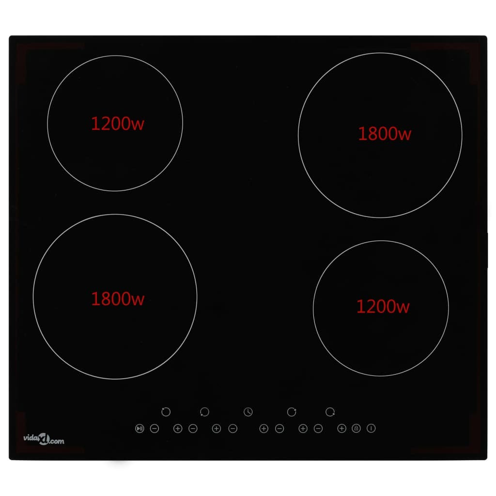 Ceramic Hob with 4 Burners Touch Control 6000 W