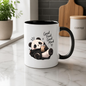 Cute Panda Mug "Good Food Good Mood" Boba Tea Panda 325ml Ceramic Coffee Mug Funny Panda Tea Cup with Crown & Bubble Tea Graphic Gift | Available in Multicolours | Fast Dispatch by UK Seller (M3028)