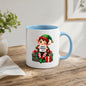 Festive Mug "Santa's Favourite Elf" Christmas Holiday Character 325ml Ceramic Coffee Mug – Cute Holiday Tea Cup with Elf Hat & Gift Box Sign | Available in Multicolours | Fast Dispatch by UK Seller (M1242)