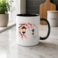 Japanese Lantern Mug "HAPPINESS IS A State Of Mind" Cherry Blossom 325ml Ceramic Coffee Mug – Aesthetic Mindful Tea Cup with Kanji & Lantern Graphic Gift | Available in Multicolours | Fast Dispatch by UK Seller (M3036)