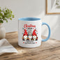 Festive Mug "Christmas Squad" Trio Gnomes 325ml Ceramic Coffee Mug – Cute Winter Holiday Tea Cup with String Lights & Hearts Gift | Available in Multicolours | Fast Dispatch by UK Seller (M1256)